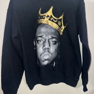 Urban Outfitters Black Crewneck Sweatshirt with Gold Crown Graphic